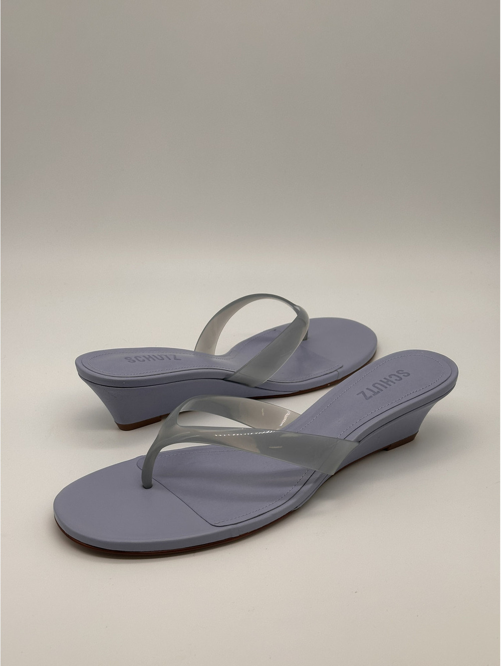 Schutz Thong Wedge Lavander Sky Sandals 8.5B